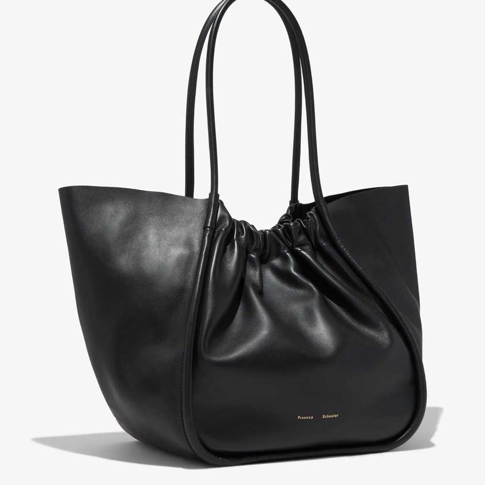 Proenza Schouler Rare XL Ruched Tote black calfskin leather. - Picture 12 of 15